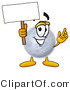 Illustration of a Cartoon Moon Mascot Holding a Blank Sign by Mascot Junction