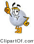Illustration of a Cartoon Moon Mascot Pointing Upwards by Mascot Junction