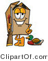 Illustration of a Cartoon Packing Box Mascot Duck Hunting, Standing with a Rifle and Duck by Mascot Junction