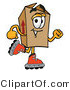 Illustration of a Cartoon Packing Box Mascot Roller Blading on Inline Skates by Mascot Junction