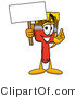 Illustration of a Cartoon Paint Brush Mascot Holding a Blank Sign by Mascot Junction