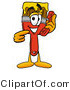 Illustration of a Cartoon Paint Brush Mascot Holding a Telephone by Mascot Junction