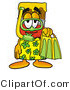 Illustration of a Cartoon Paint Brush Mascot in Green and Yellow Snorkel Gear by Mascot Junction