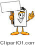 Illustration of a Cartoon Paper Mascot Holding a Blank Sign by Mascot Junction