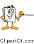 Illustration of a Cartoon Paper Mascot Holding a Pointer Stick by Mascot Junction