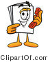 Illustration of a Cartoon Paper Mascot Holding a Telephone by Mascot Junction