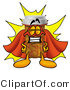 Illustration of a Cartoon Pill Bottle Mascot Dressed As a Super Hero by Mascot Junction