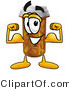 Illustration of a Cartoon Pill Bottle Mascot Flexing His Arm Muscles by Mascot Junction