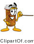 Illustration of a Cartoon Pill Bottle Mascot Holding a Pointer Stick by Mascot Junction