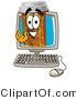 Illustration of a Cartoon Pill Bottle Mascot Waving from Inside a Computer Screen by Mascot Junction