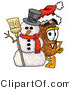 Illustration of a Cartoon Pill Bottle Mascot with a Snowman on Christmas by Mascot Junction