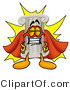 Illustration of a Cartoon Pillar Mascot Dressed As a Super Hero by Mascot Junction