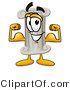 Illustration of a Cartoon Pillar Mascot Flexing His Arm Muscles by Mascot Junction