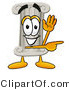 Illustration of a Cartoon Pillar Mascot Waving and Pointing by Mascot Junction
