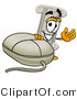 Illustration of a Cartoon Pillar Mascot with a Computer Mouse by Mascot Junction