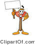 Illustration of a Cartoon Plunger Mascot Holding a Blank Sign by Mascot Junction