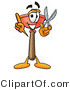 Illustration of a Cartoon Plunger Mascot Holding a Pair of Scissors by Mascot Junction