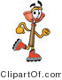 Illustration of a Cartoon Plunger Mascot Roller Blading on Inline Skates by Mascot Junction