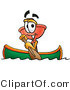 Illustration of a Cartoon Plunger Mascot Rowing a Boat by Mascot Junction