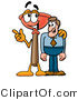 Illustration of a Cartoon Plunger Mascot Talking to a Business Man by Mascot Junction