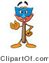 Illustration of a Cartoon Plunger Mascot Wearing a Blue Mask over His Face by Mascot Junction