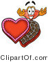 Illustration of a Cartoon Plunger Mascot with an Open Box of Valentines Day Chocolate Candies by Mascot Junction