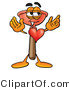 Illustration of a Cartoon Plunger Mascot with His Heart Beating out of His Chest by Mascot Junction