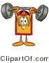 Illustration of a Cartoon Price Tag Mascot Holding a Heavy Barbell Above His Head by Mascot Junction