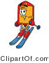 Illustration of a Cartoon Price Tag Mascot Skiing Downhill by Mascot Junction