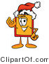 Illustration of a Cartoon Price Tag Mascot Wearing a Santa Hat and Waving by Mascot Junction