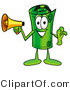 Illustration of a Cartoon Rolled Money Mascot Holding a Megaphone by Mascot Junction