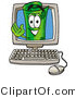 Illustration of a Cartoon Rolled Money Mascot Waving from Inside a Computer Screen by Mascot Junction