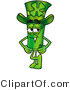 Illustration of a Cartoon Rolled Money Mascot Wearing a Saint Patricks Day Hat with a Clover on It by Mascot Junction