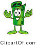 Illustration of a Cartoon Rolled Money Mascot with Welcoming Open Arms by Mascot Junction