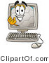 Illustration of a Cartoon Soccer Ball Mascot Waving from Inside a Computer Screen by Mascot Junction