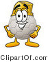 Illustration of a Cartoon Soccer Ball Mascot Wearing a Helmet by Mascot Junction