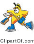 Illustration of a Cartoon Star Mascot Playing Ice Hockey by Mascot Junction