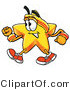 Illustration of a Cartoon Star Mascot Speed Walking or Jogging by Mascot Junction