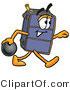 Illustration of a Cartoon Suitcase Mascot Holding a Bowling Ball by Mascot Junction