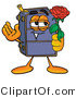 Illustration of a Cartoon Suitcase Mascot Holding a Red Rose on Valentines Day by Mascot Junction