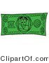 Illustration of a Cartoon Suitcase Mascot on a Dollar Bill by Mascot Junction