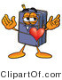 Illustration of a Cartoon Suitcase Mascot with His Heart Beating out of His Chest by Mascot Junction