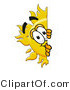 Illustration of a Cartoon Sun Mascot Peeking Around a Corner by Mascot Junction