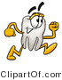 Illustration of a Cartoon Tooth Mascot Running by Mascot Junction