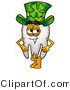 Illustration of a Cartoon Tooth Mascot Wearing a Saint Patricks Day Hat with a Clover on It by Mascot Junction