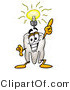 Illustration of a Cartoon Tooth Mascot with a Bright Idea by Mascot Junction