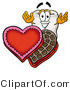 Illustration of a Cartoon Tooth Mascot with an Open Box of Valentines Day Chocolate Candies by Mascot Junction