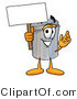 Illustration of a Cartoon Trash Can Mascot Holding a Blank Sign by Mascot Junction