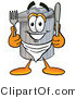 Illustration of a Cartoon Trash Can Mascot Holding a Knife and Fork by Mascot Junction