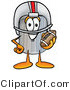 Illustration of a Cartoon Trash Can Mascot in a Helmet, Holding a Football by Mascot Junction